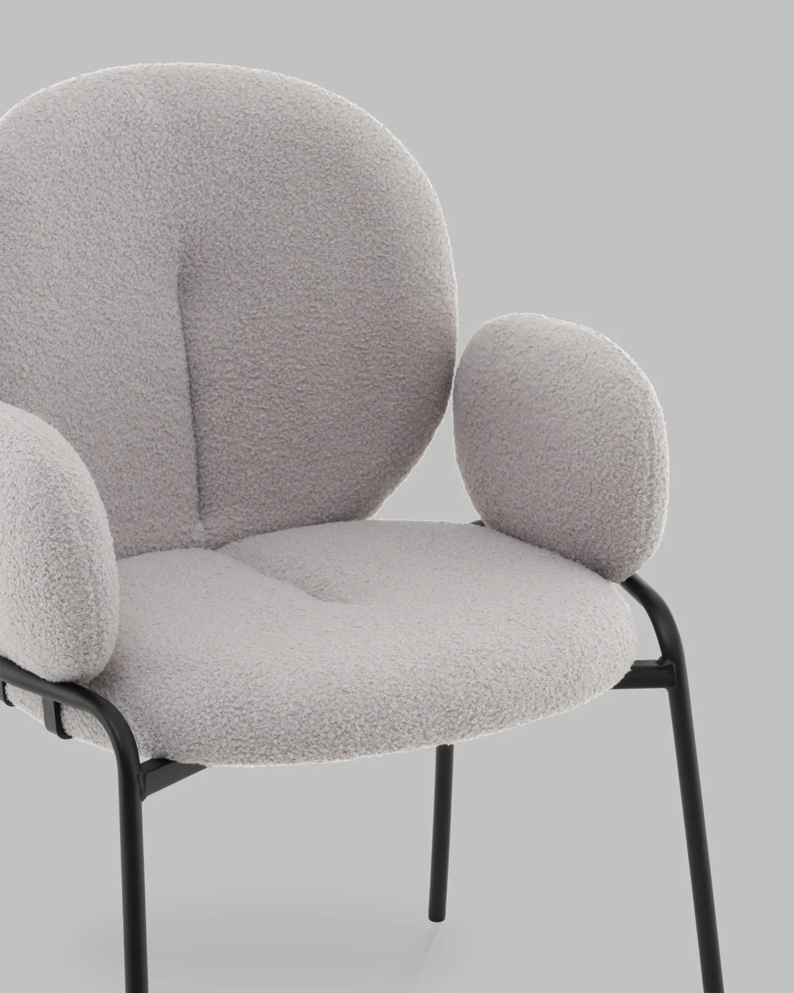 Стул Stool Group Моллек с подлокотниками / AV 338-F81-9005 (букле светло-серый) — фото 6