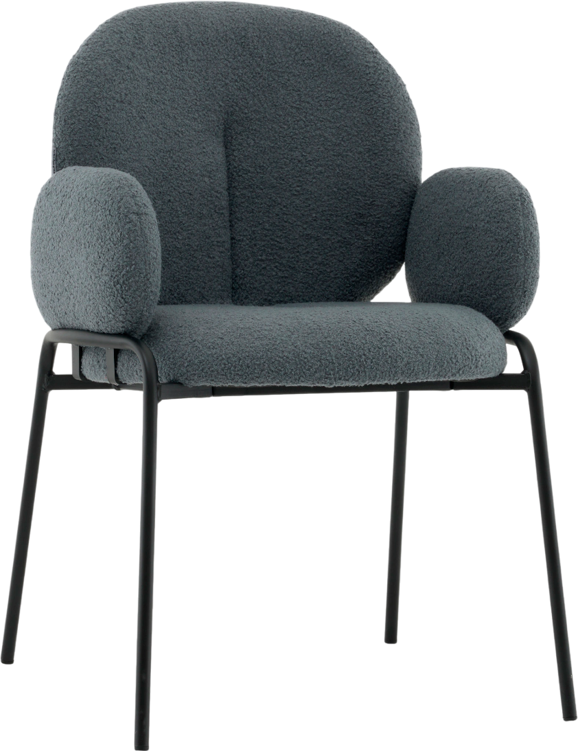 Стул Stool Group Моллек с подлокотниками / AV 338-F83-9005 (букле темно-серый) — фото 1