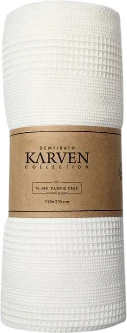 Покрывало Karven Pure Simple Пике Евро 210x235 / PL989 Krem