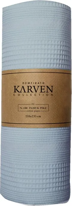 Покрывало Karven Pure Simple Пике Евро 210x235 / PL989 Mavi