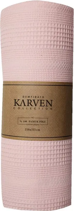 Покрывало Karven Pure Simple Пике Евро 210x235 / PL989 Pudra