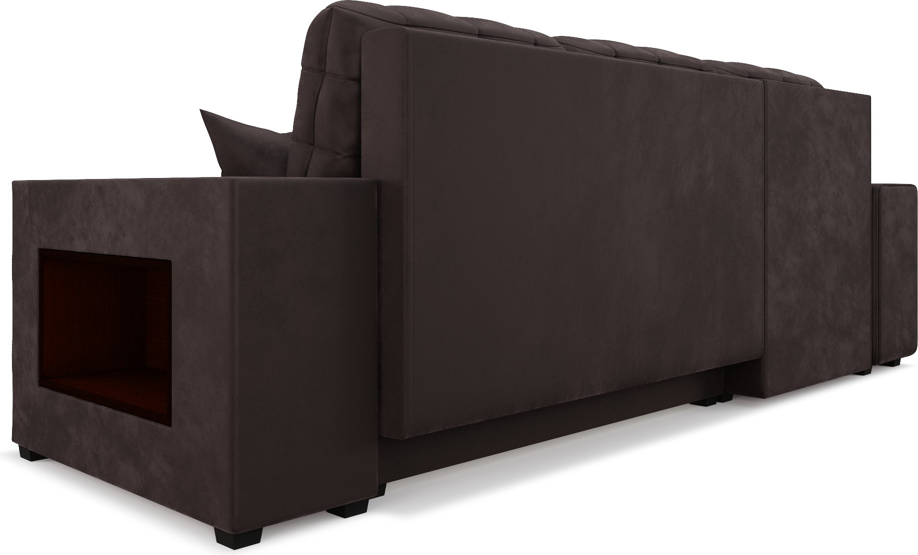 Диван угловой Mebel-Ars Мадрид левый (бархат шоколадный Star Velvet 60 Coffee) — фото 4