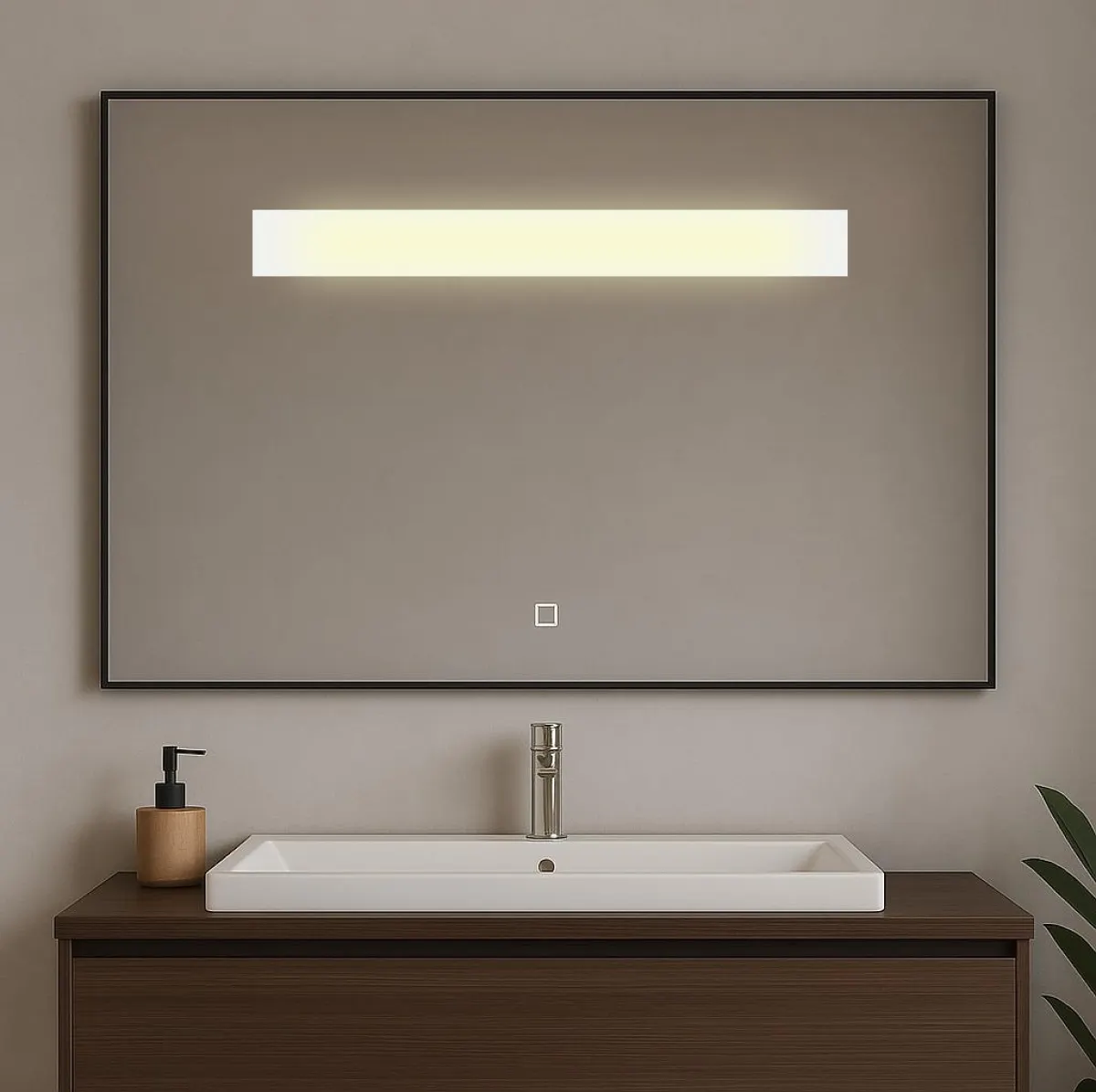 Зеркало Emze Line 66x85 / LED.LINE.66.85.CHE (черный)
