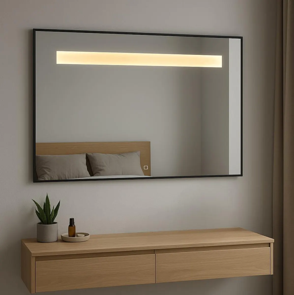 Зеркало Emze Line 66x85 / LED.LINE.66.85.CHE (черный) — фото 3