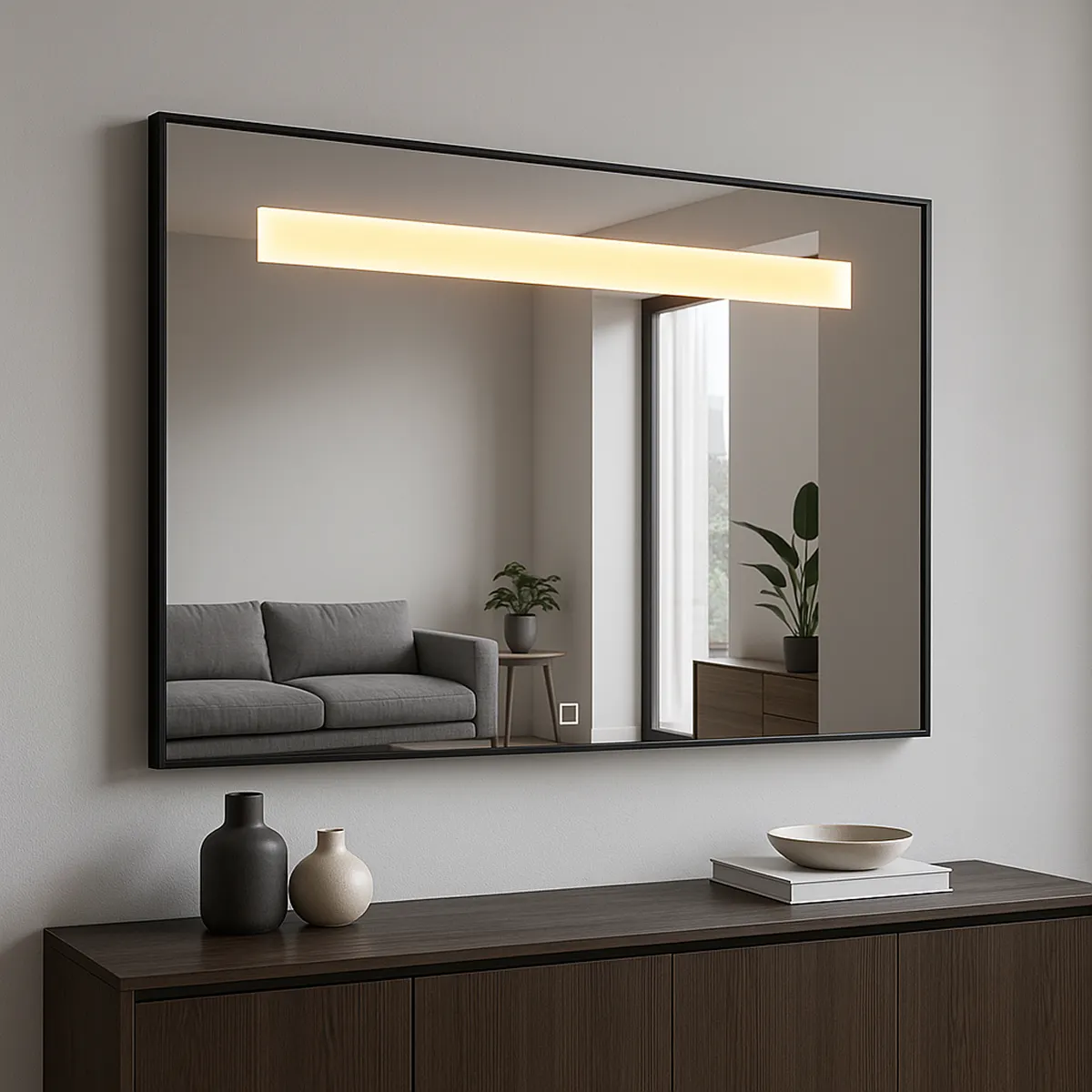 Зеркало Emze Line 66x85 / LED.LINE.66.85.CHE (черный) — фото 6