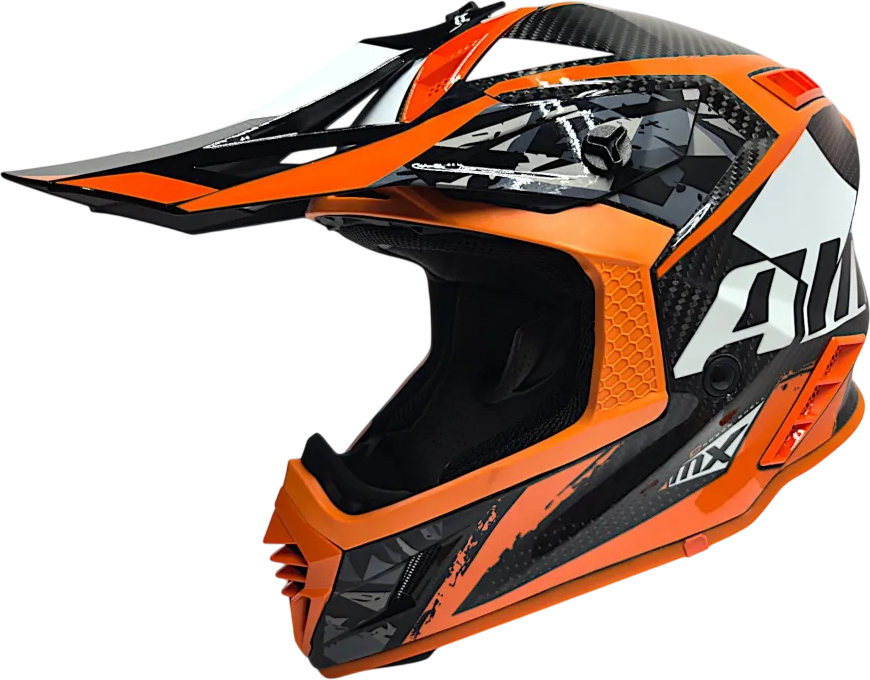 Мотошлем AiM RH855 Carbon Terrain RH855T-DBO-XXL (XXL, черный/оранжевый)
