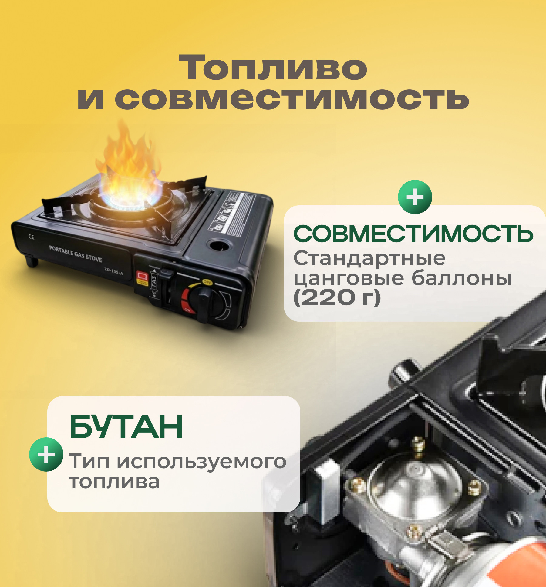 Плита туристическая Coyote ZD-155-A (черный) — фото 6