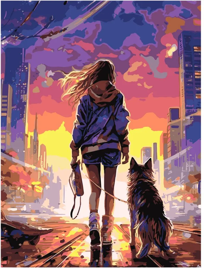 Картина по номерам Lori Город будущего / Кпн-399