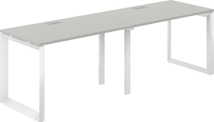 Комплект письменных столов Norden 240х70х75 / PR.222.SH.O59.WH (белый/серый бархат)
