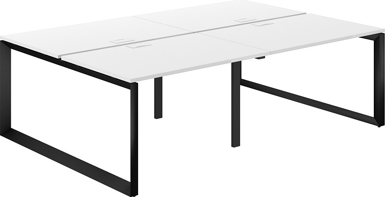 Комплект письменных столов Norden 240х143.8х75 / PR.254.WH.O59.BL (черный/белый)