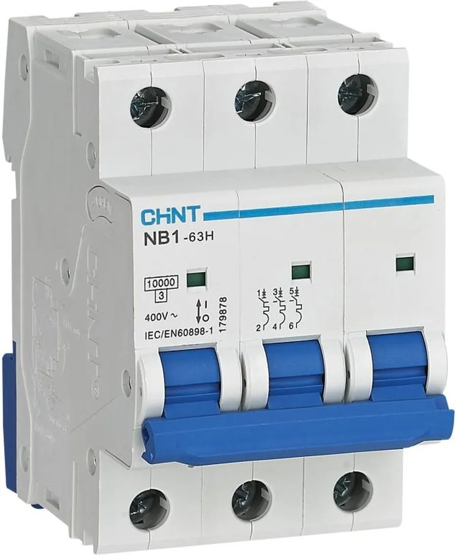 Выключатель автоматический Chint NB1-63H 3P 4А 10кА х-ка D (R) / 179888