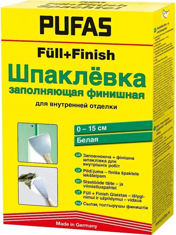 Шпатлевка Pufas Full+Finish заполняющая финишная (500г)