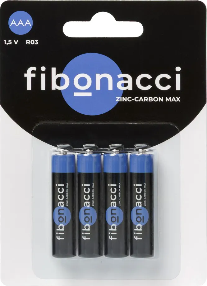 Комплект батареек Fibonacci R03/4B AAA / FB-R3M-BL4 (4шт)