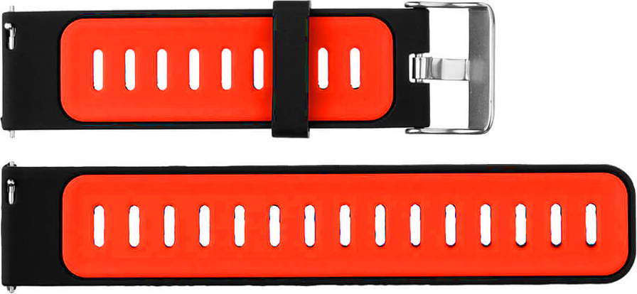 Ремешок для умных часов Bingo Double для Amazfit GTR 47mm (22мм, черный/красный) — фото 1