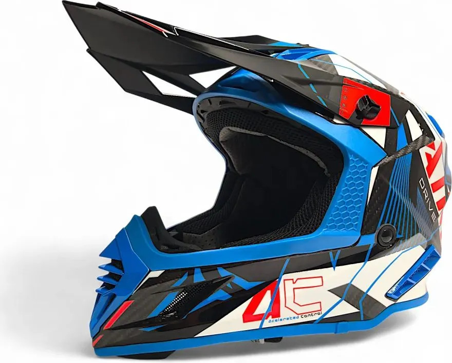 Мотошлем AiM RH855 Carbon Razor RH855R-DBR-XXXL (XXXL, синий/красный) — фото 2