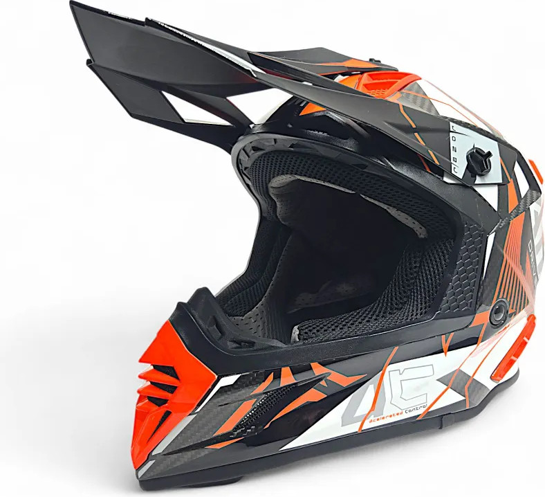 Мотошлем AiM RH855 Carbon Razor RH855R-DWR-M (M, белый/красный) — фото 2