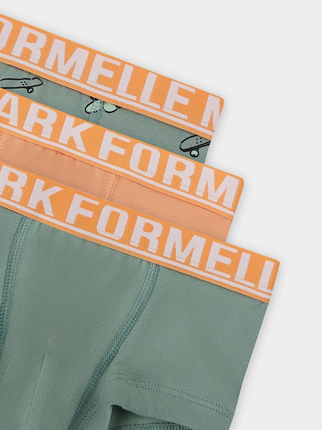 Комплект трусов детских Mark Formelle 413354-3 (р.158-80-69, зеленый лед/скейты на зеленом/персик) — фото 3