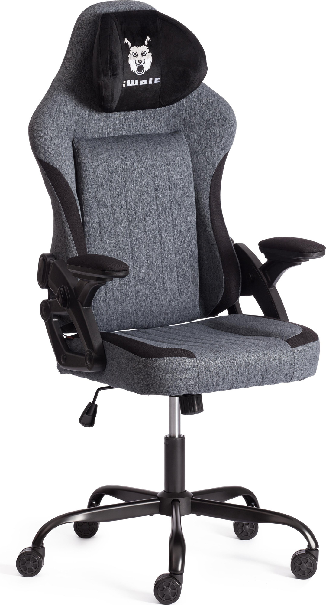Кресло офисное Tetchair iWolf (ткань, черный/серый)