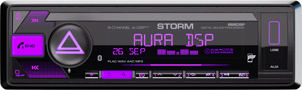 Бездисковая автомагнитола AURA Storm-866DSP — фото 2