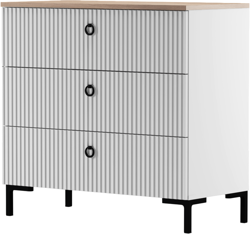 Комод Black Red White Domenica KOM3S (белый/гикори кингстон)