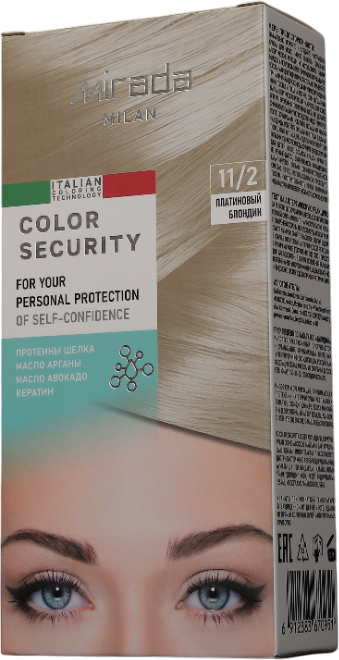 Крем-краска для волос Mirada Color security тон 11/2 Платиновый блондин — фото 2