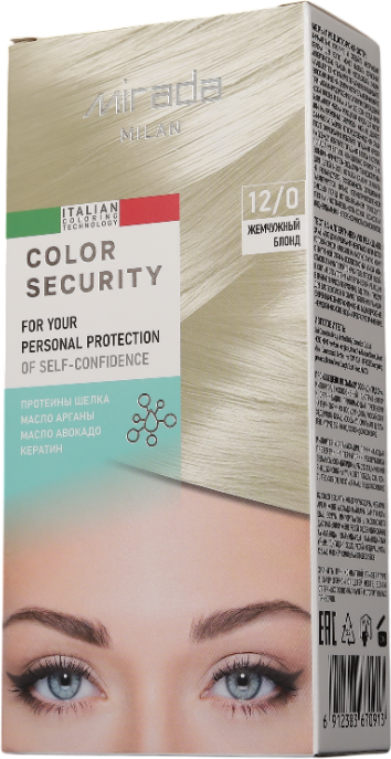 Крем-краска для волос Mirada Color security тон 12/0 Жемчужный блонд — фото 2