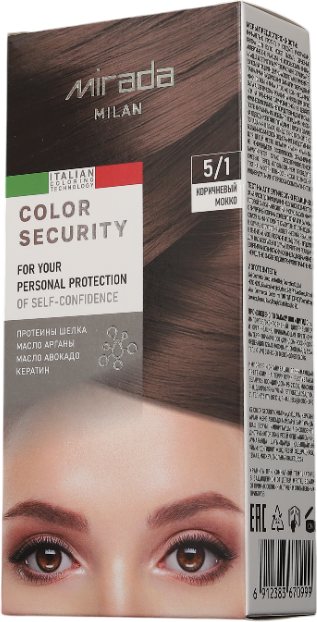 Крем-краска для волос Mirada Color security тон 5/1 Коричневый мокко — фото 3
