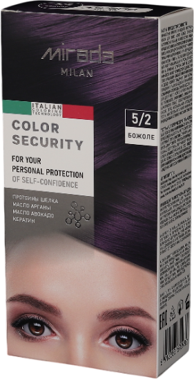 Крем-краска для волос Mirada Color security тон 5/2 Божоле — фото 2