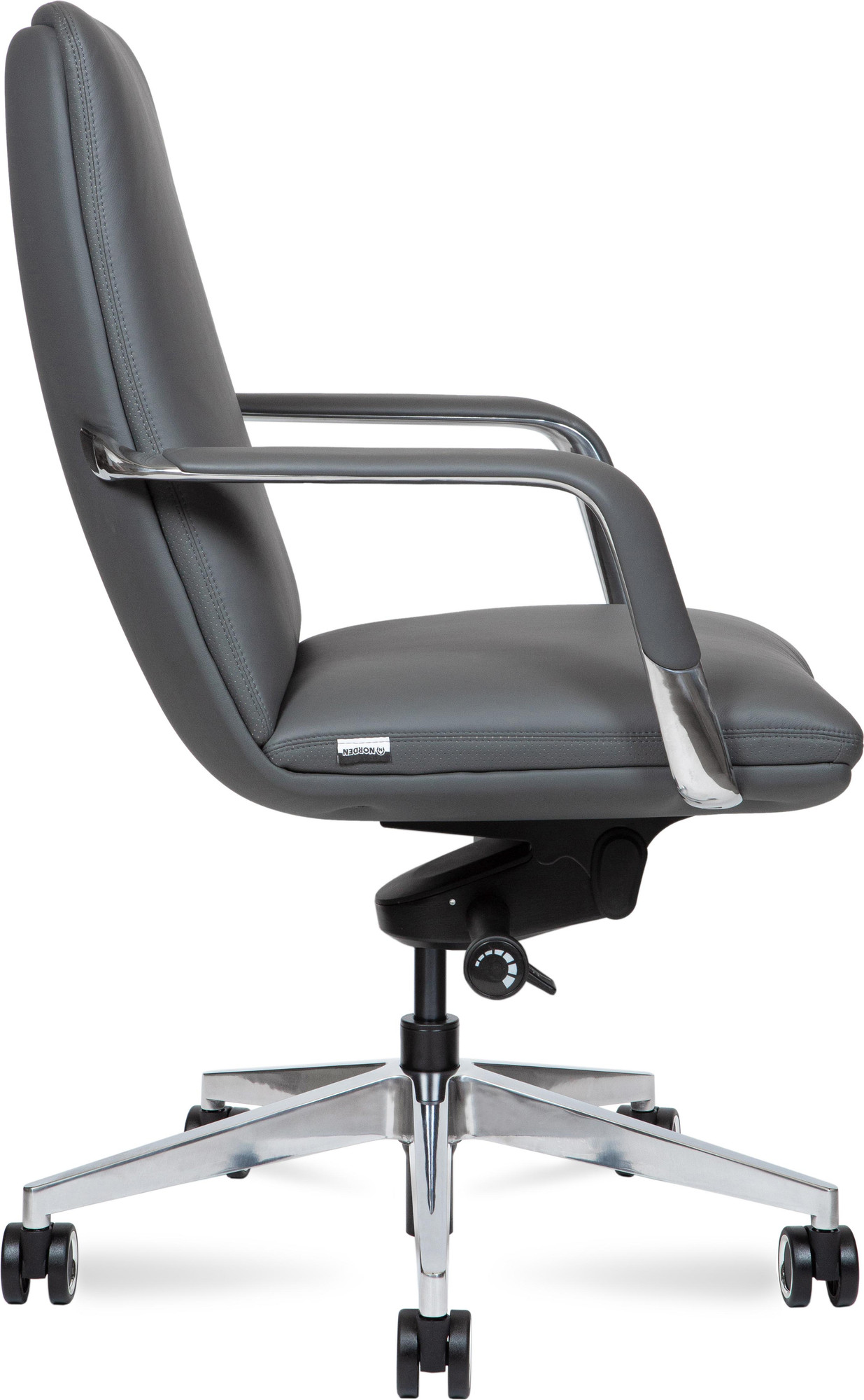 Кресло офисное Norden Neo LB / HD-2218-2 L LB (серая кожа/алюминиевая база) — фото 3