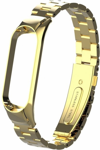 Ремешок для умных часов Bingo Stainless для Xiaomi Mi Band 3/4 (золотистый) — фото 1