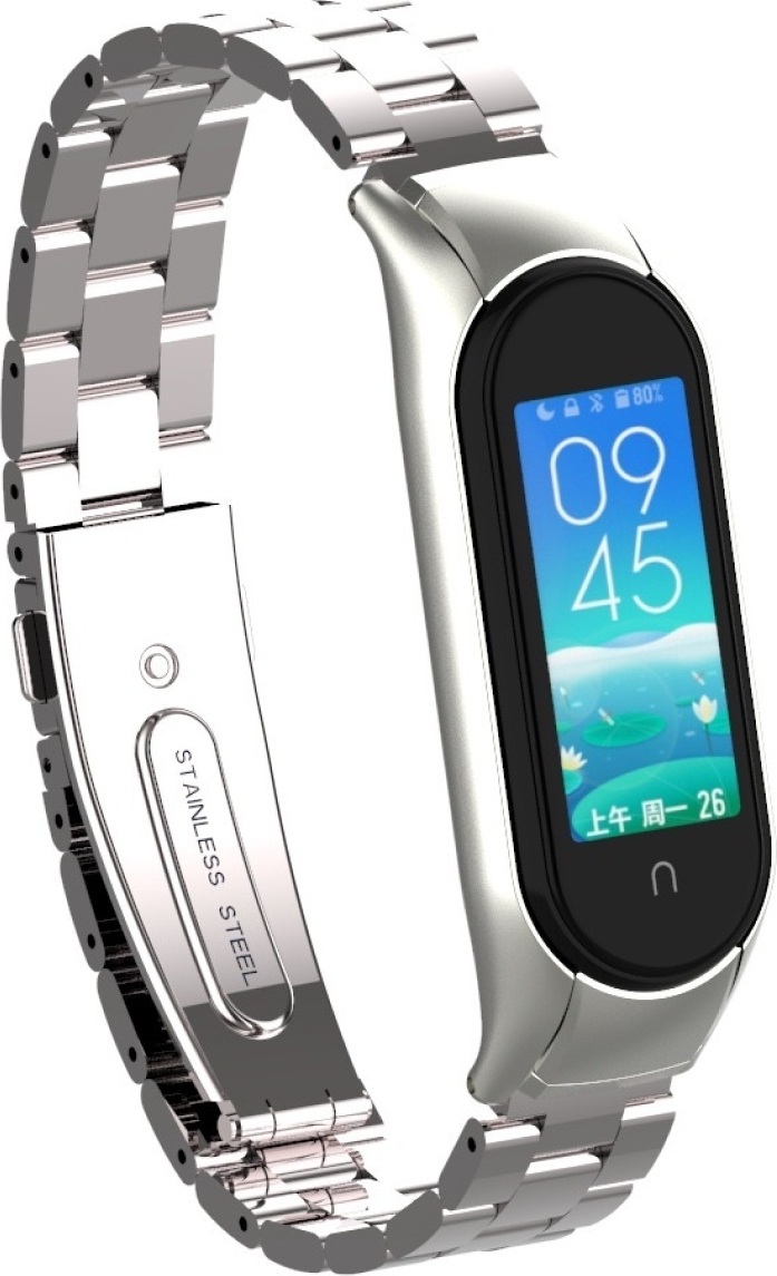 Ремешок для умных часов Bingo Stainless для Xiaomi Mi Band 3/4 (серебристый) — фото 1
