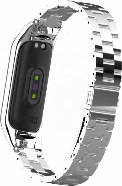 Ремешок для умных часов Bingo Stainless для Xiaomi Mi Band 3/4 (серебристый) — фото 3