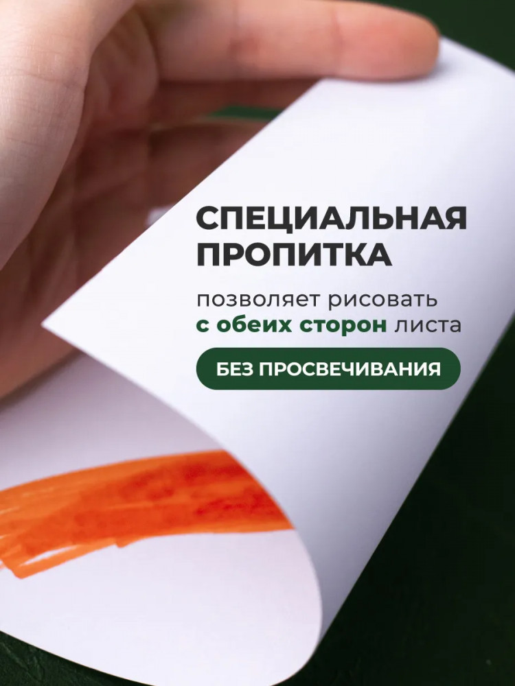 Скетчбук Малевичъ 401147 (40л, серый/зеленый) — фото 4