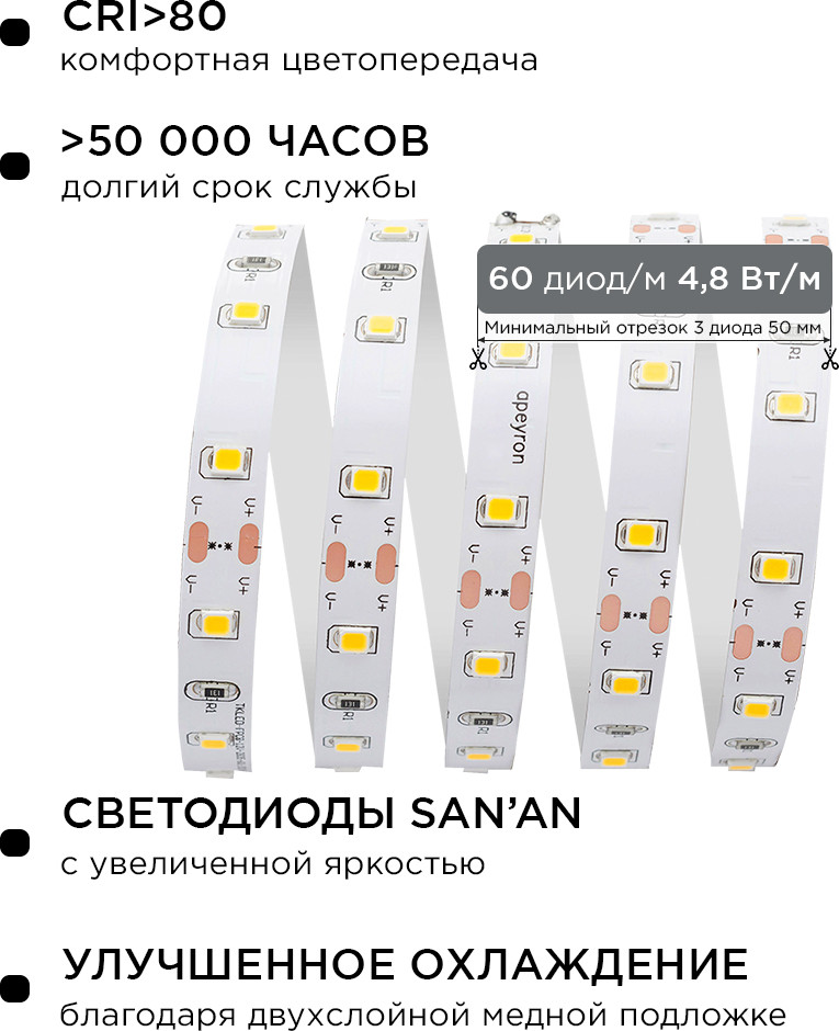 Светодиодная лента Apeyron Electrics SMD3528 / 10-11 — фото 3