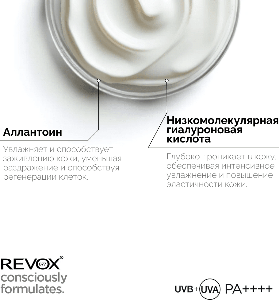 Крем солнцезащитный Revox B77 Just Daily Sun Shield UVA+UVB Filters SPF50+ (30мл) — фото 3