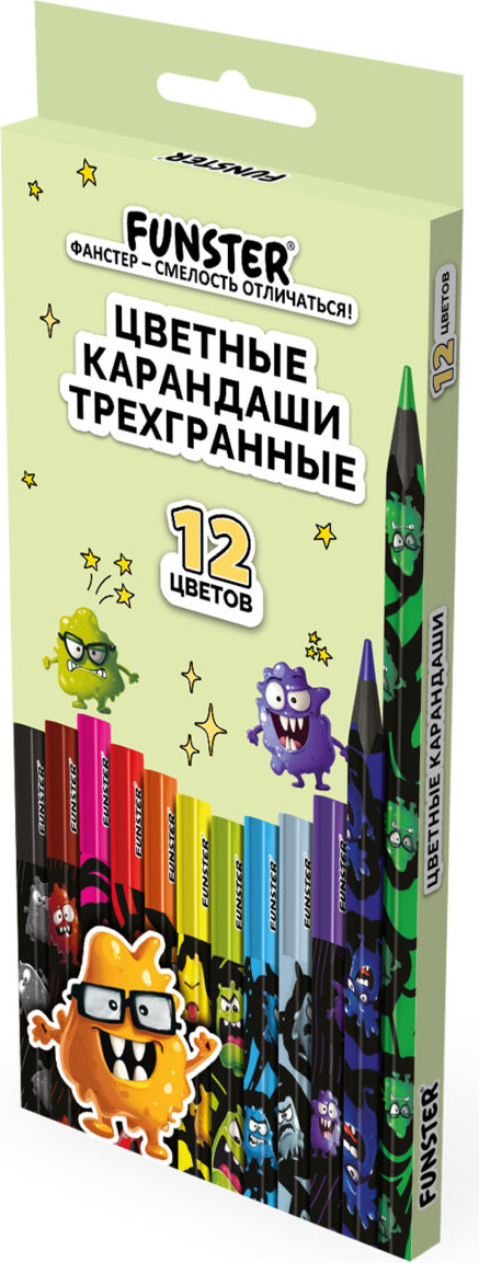 Набор цветных карандашей FUNSTER Монстрики / 182065 (12цв)