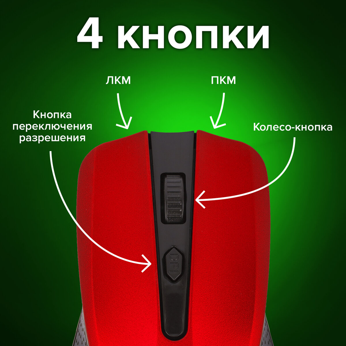 Мышь Sonnen V99 (красный) — фото 4
