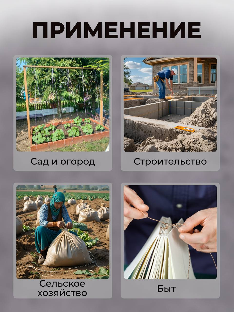 Шнур хозяйственный Мегакорд Крученый строительно-бытовой разметочный (250м, красный) — фото 5