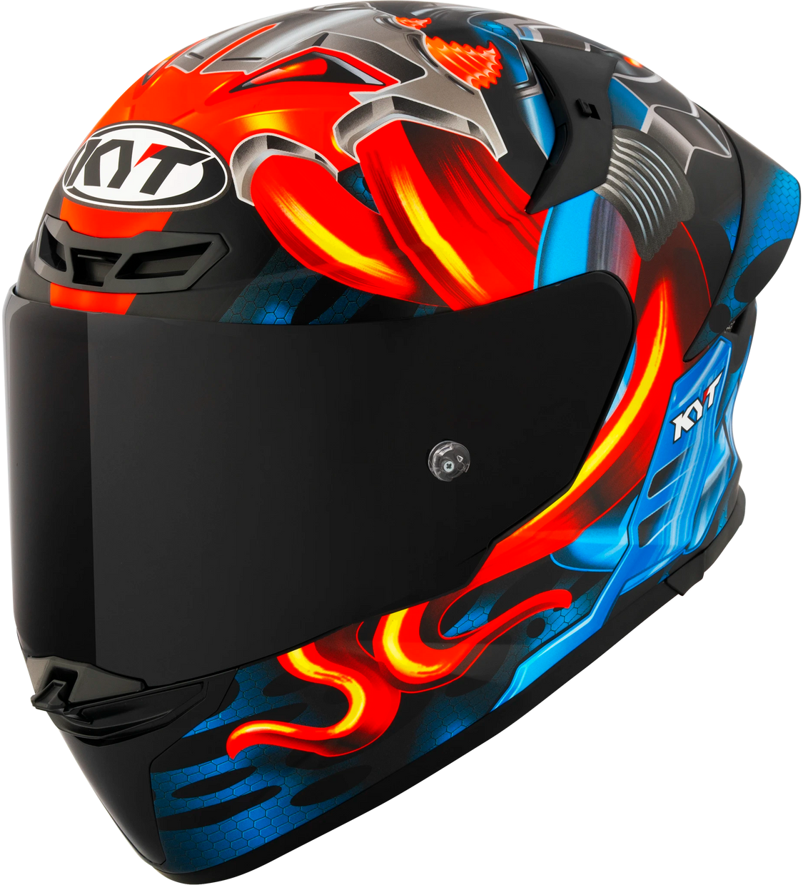 Мотошлем KYT Tt-Revo Magnet Y6TR0035.6 (XL, черный матовый/синий/красный)