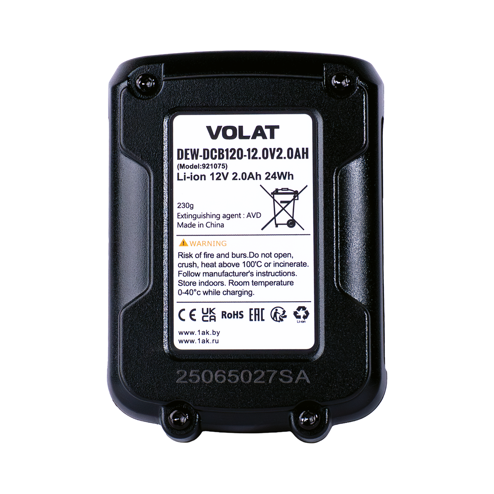 Аккумулятор для электроинструмента VOLAT VT-DEW-DCB120-12.0V2.0AH (для DeWalt) — фото 2
