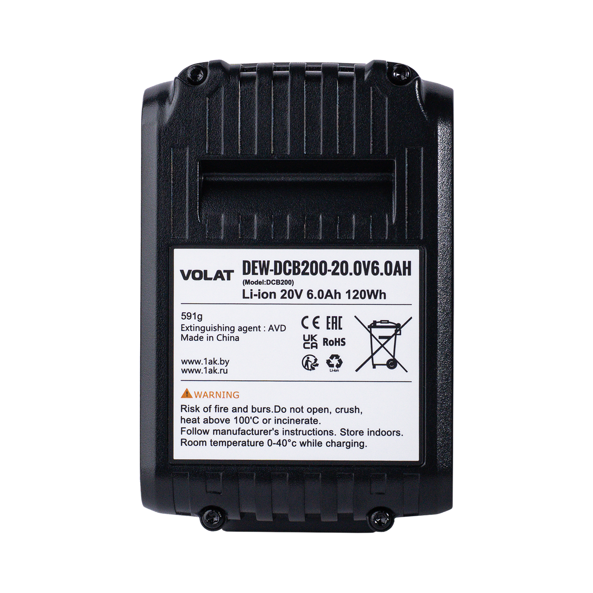 Аккумулятор для электроинструмента VOLAT VT-DEW-DCB-20.0V6.0AH (для DeWalt) — фото 2