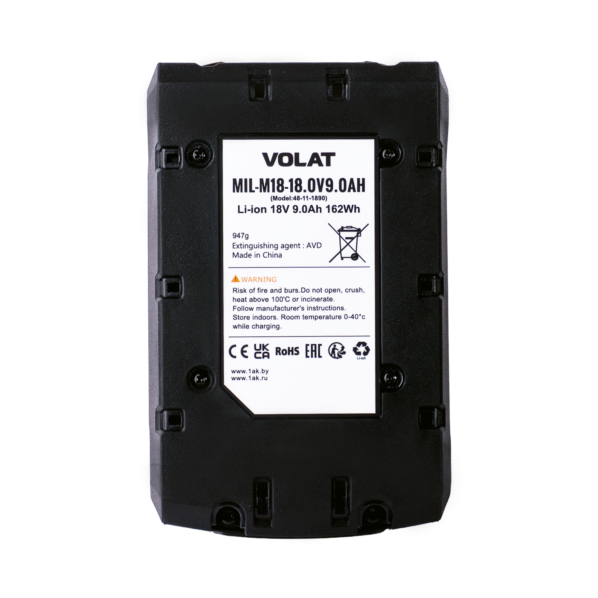 Аккумулятор для электроинструмента VOLAT VT-MIL-M18-18.0V9.0AH (для Milwaukee) — фото 3