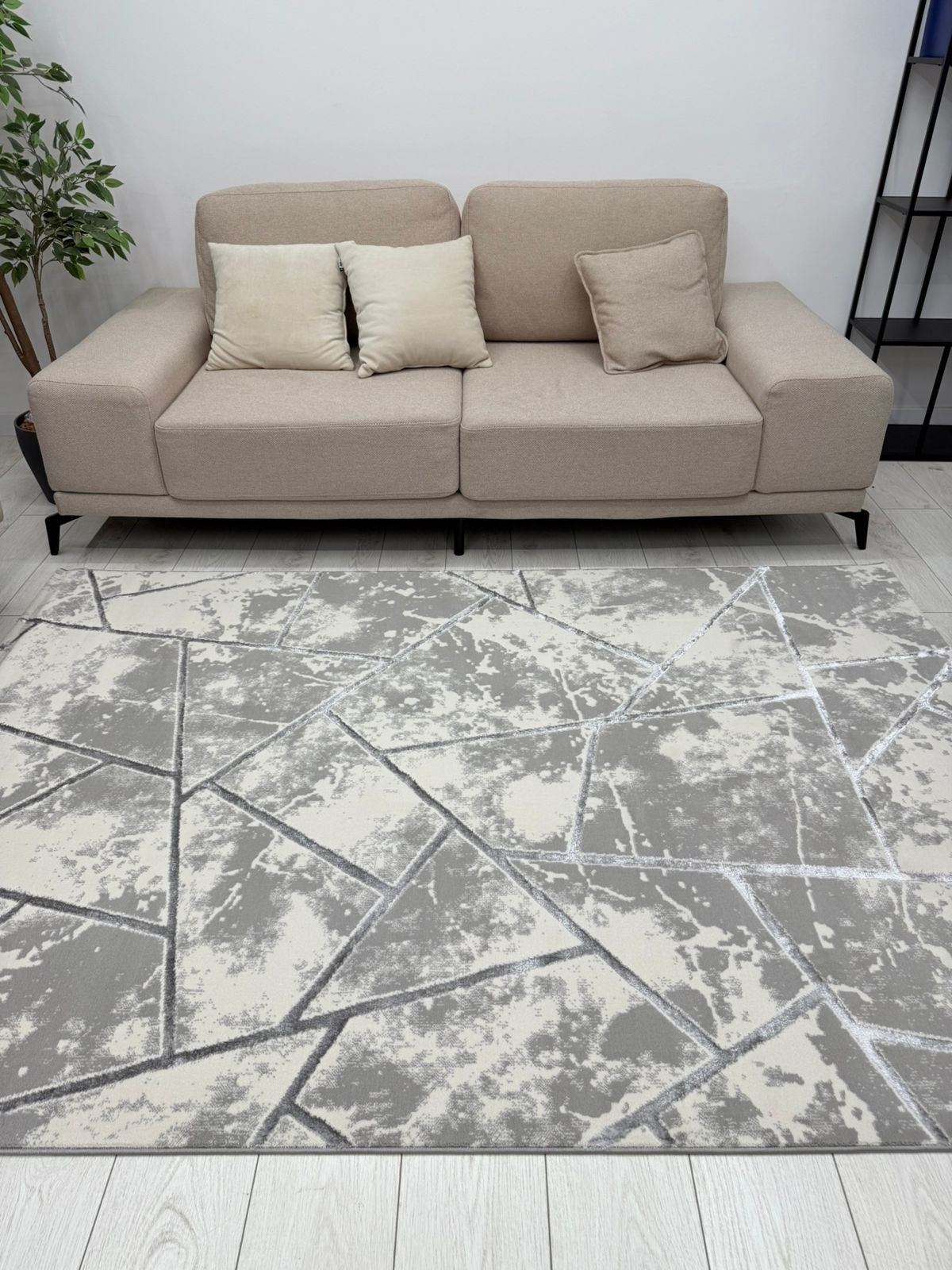 Ковер Radjab Carpet Амальфи Прямоугольник 01518B / 13615 (1.6x3, C.Grey/Antrasit) — фото 4