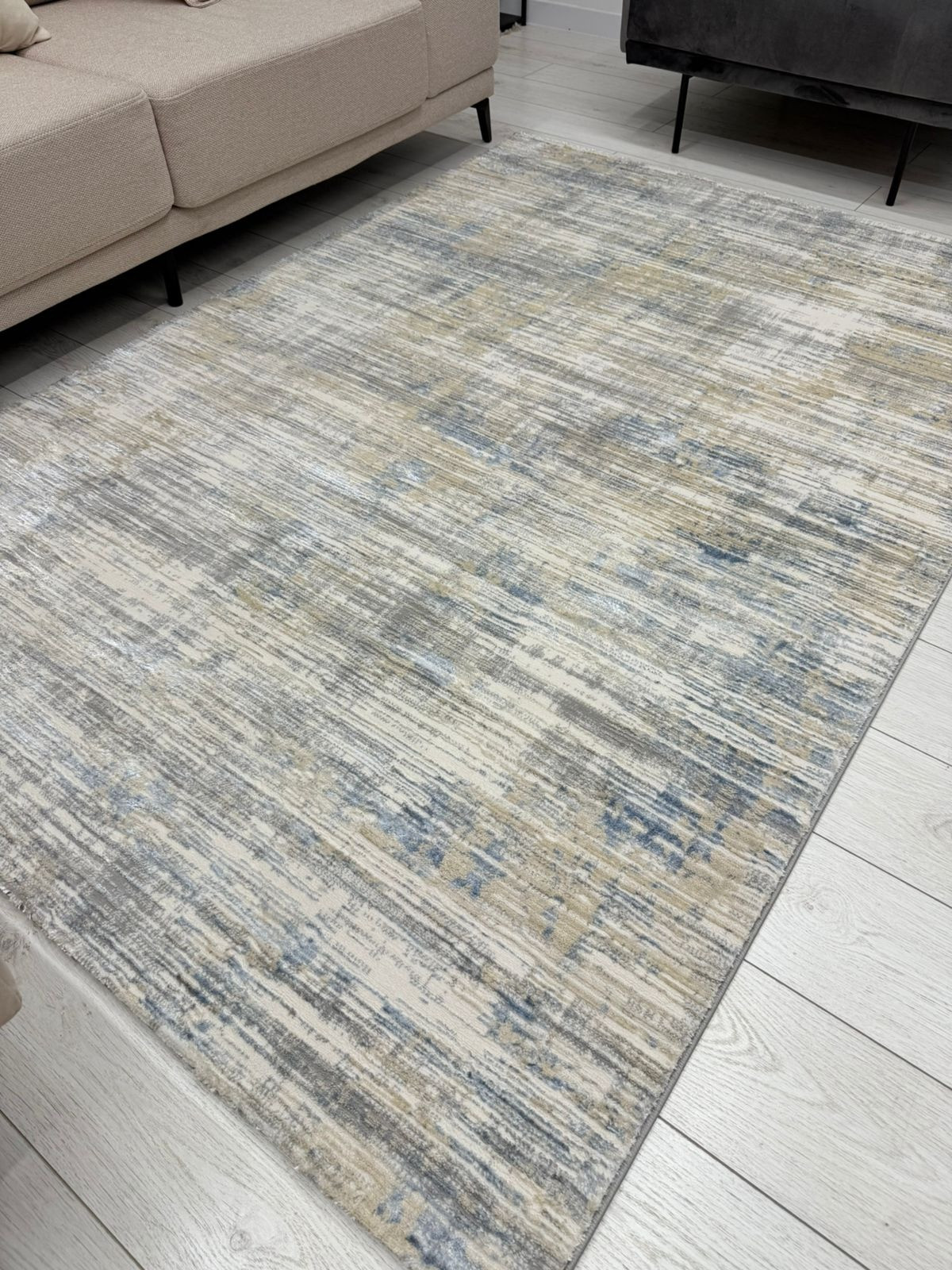 Коврик Radjab Carpet Амальфи Прямоугольник A3580A / 13619 (0.8x1.5, Ivory/L.Bule) — фото 2