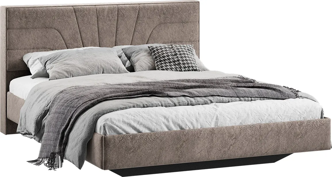Двуспальная кровать ТриЯ Пандора 160x200 Тип 1 (микровелюр Wellmart Latte) — фото 1
