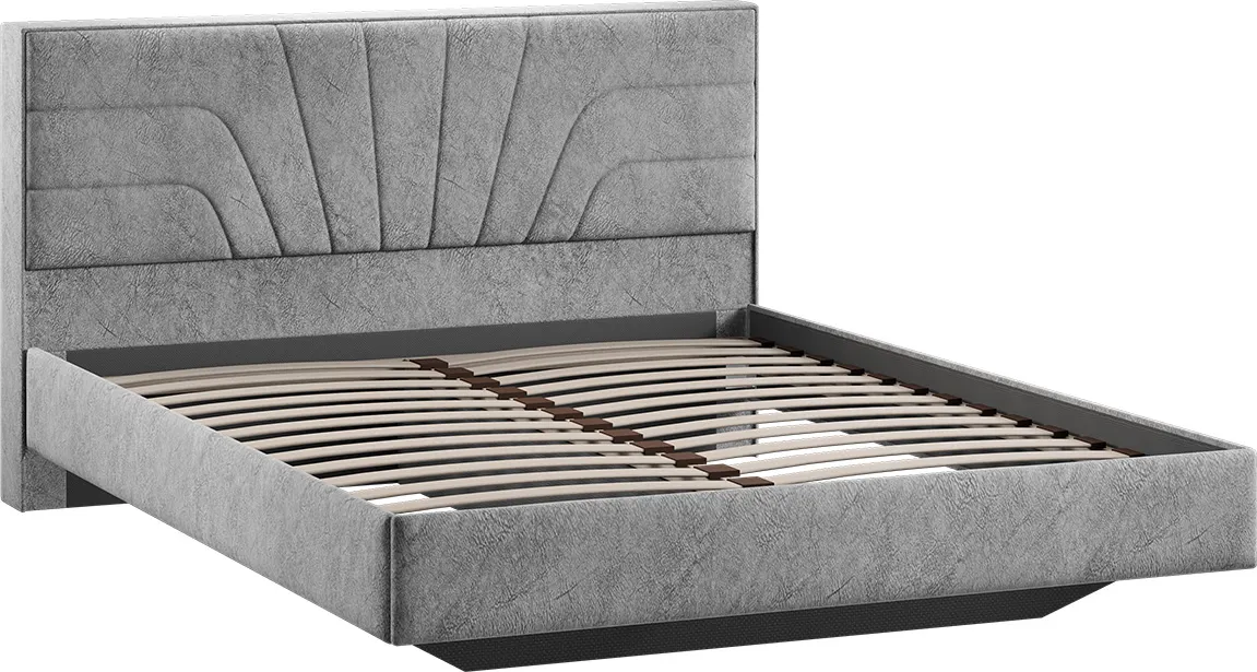 Двуспальная кровать ТриЯ Пандора 160x200 Тип 1 (микровелюр Wellmart Silver) — фото 2