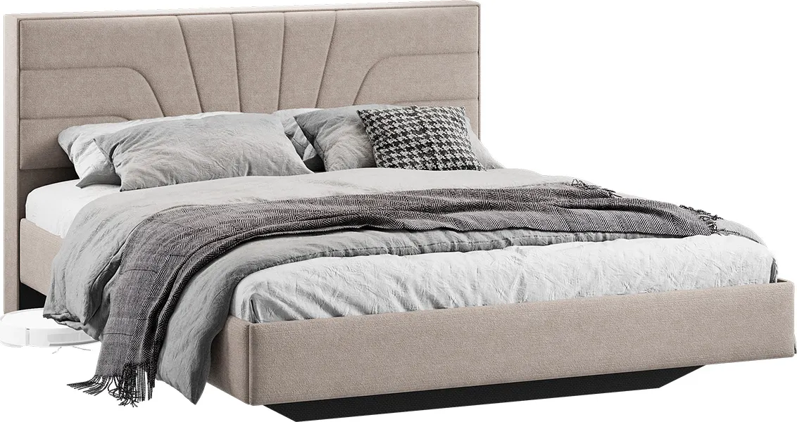 Двуспальная кровать ТриЯ Пандора 160x200 Тип 1 (микрошенилл Relax Latte) — фото 1