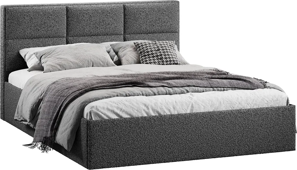 Двуспальная кровать ТриЯ Стелла c ПМ 180x200 Тип 1 и заглушиной (экомех Barni Grey)