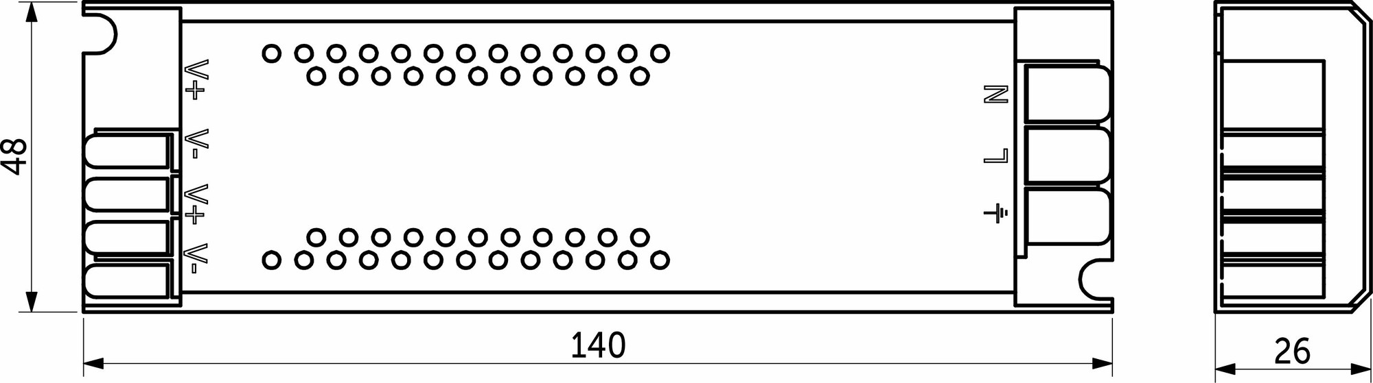 Блок питания для светодиодной ленты AKS Indoor 100W/12V серия 7 — фото 2