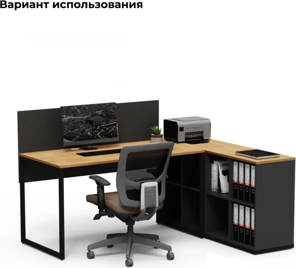 Тумба Crafto Хлоя 04 140x40x75 (графит дуб) — фото 4
